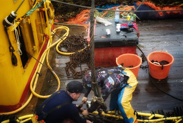 Jonathan Langran, Trawler Men on Board MV Algrie PZ199, Newlyn Harbour